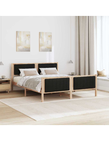 Struttura del Letto con testiera Marrone e nero 160 x 200 cm