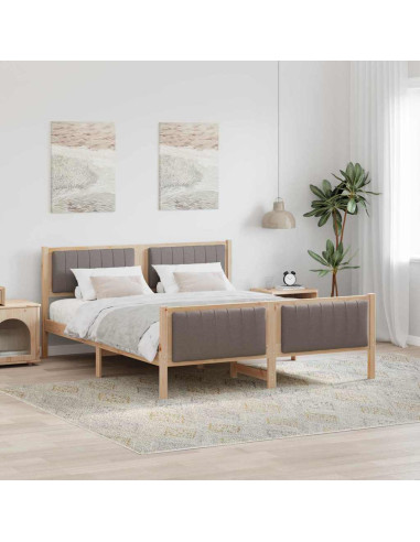 Struttura del Letto con testiera Marrone e taupe 160 x 200 cm