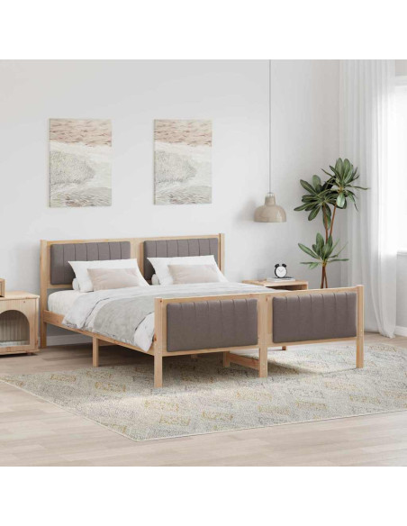 Struttura del Letto con testiera Marrone e taupe 160 x 200 cm