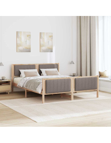 Struttura del Letto con testiera Marrone e taupe 160 x 200 cm