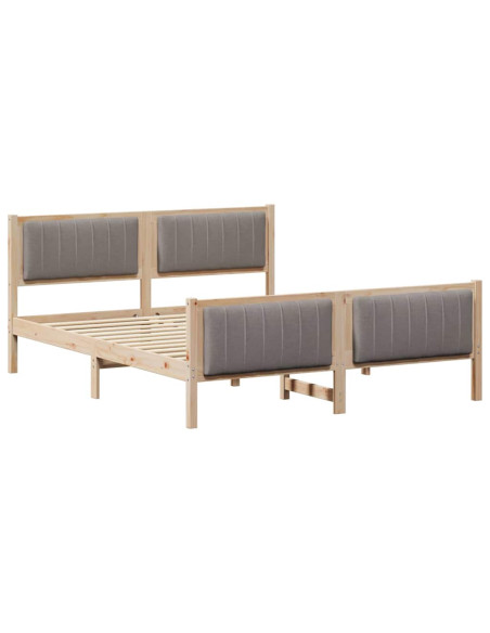 Struttura del Letto con testiera Marrone e taupe 160 x 200 cm