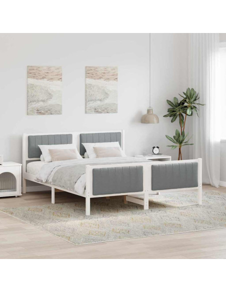 Struttura del Letto Bianco e grigio chiaro 160 x 200 cm