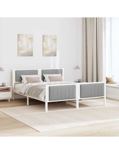 Struttura del Letto Bianco e grigio chiaro 160 x 200 cm