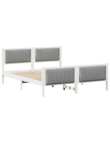 Struttura del Letto Bianco e grigio chiaro 160 x 200 cm