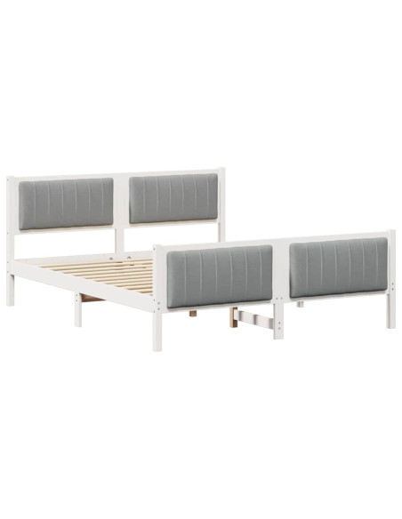 Struttura del Letto Bianco e grigio chiaro 160 x 200 cm