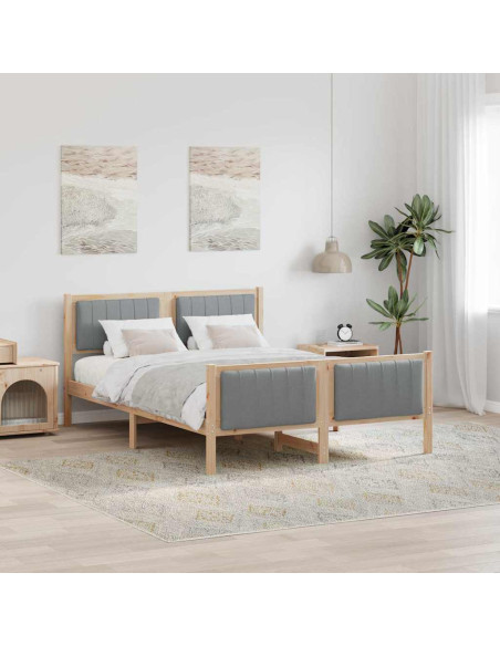 Struttura del Letto Marrone e grigio chiaro 140 x 190 cm