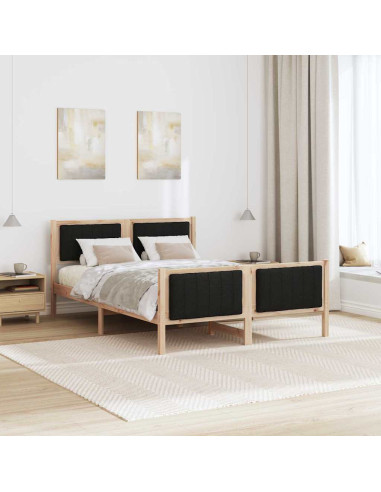 Struttura del Letto con testiera Marrone e nero 140 x 190 cm