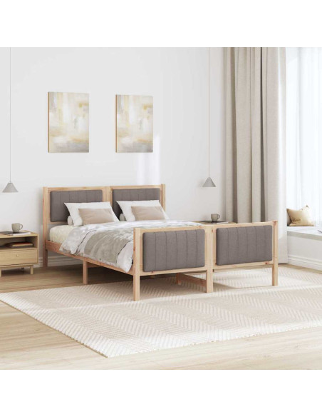 Struttura del Letto con testiera Marrone e taupe 140 x 190 cm