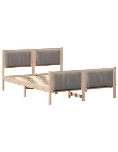 Struttura del Letto con testiera Marrone e taupe 140 x 190 cm