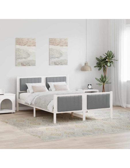 Struttura del Letto Bianco e grigio chiaro 140 x 190 cm