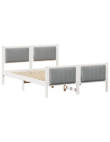 Struttura del Letto Bianco e grigio chiaro 140 x 190 cm