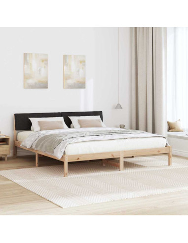 Struttura del Letto con testiera Marrone e nero 200 x 200 cm