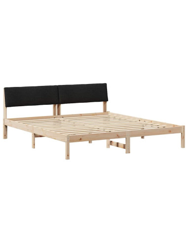 Struttura del Letto con testiera Marrone e nero 200 x 200 cm