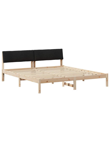 Struttura del Letto con testiera Marrone e nero 200 x 200 cm