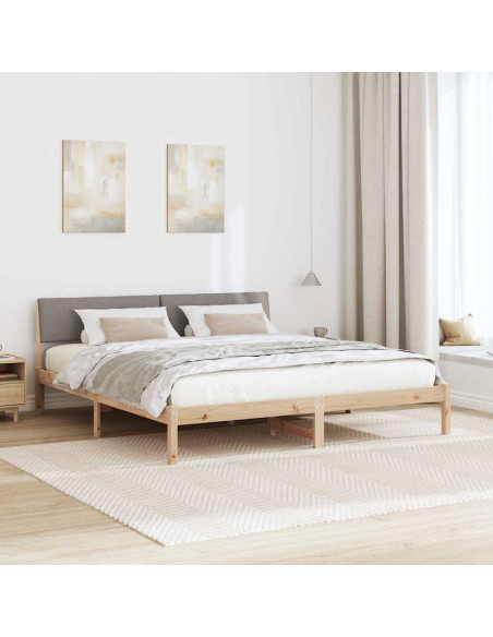 Struttura del Letto con testiera Marrone e taupe 200 x 200 cm