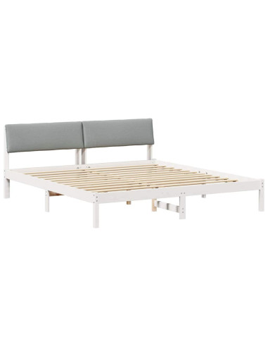 Struttura del Letto Bianco e grigio chiaro 200 x 200 cm