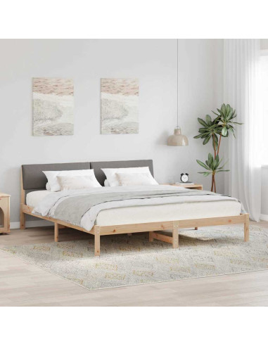 Struttura del Letto con testiera Marrone e taupe 180 x 200 cm