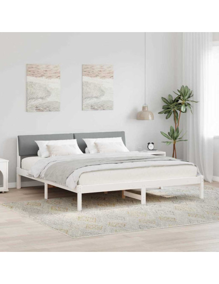 Struttura del Letto Bianco e grigio chiaro 180 x 200 cm