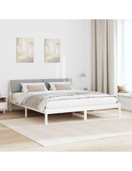 Struttura del Letto Bianco e grigio chiaro 180 x 200 cm