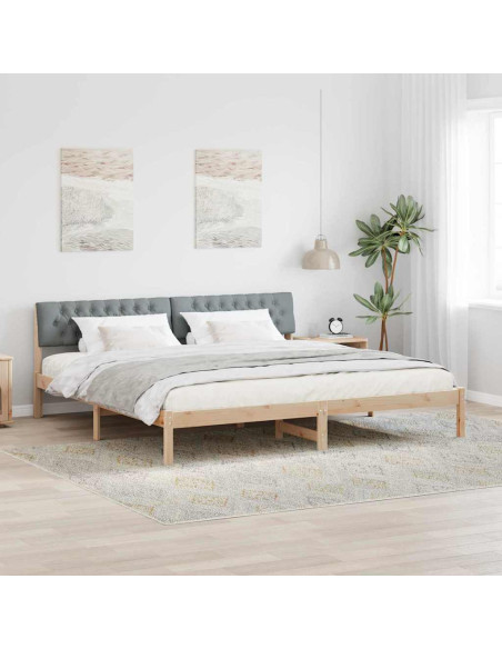 Struttura del Letto Marrone e grigio chiaro 200 x 200 cm