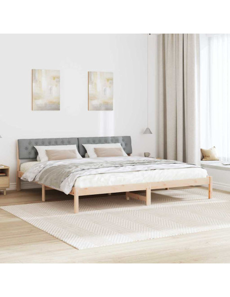 Struttura del Letto Marrone e grigio chiaro 200 x 200 cm