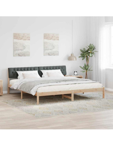 Struttura del Letto marrone e grigio scuro 200 x 200 cm