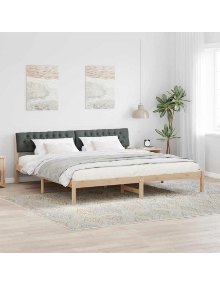 Struttura del Letto marrone e grigio scuro 200 x 200 cm