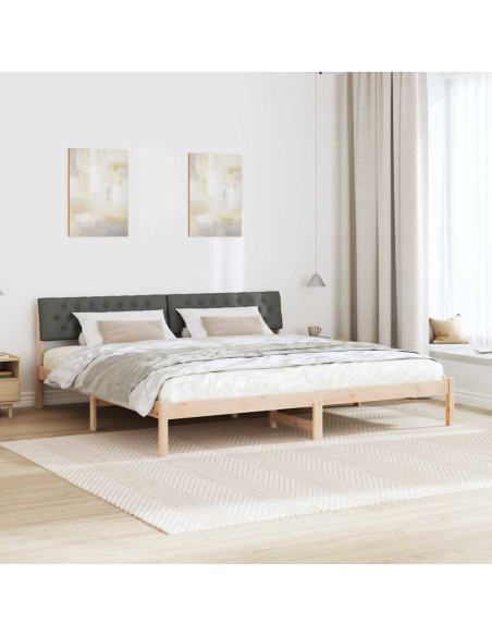 Struttura del Letto marrone e grigio scuro 200 x 200 cm