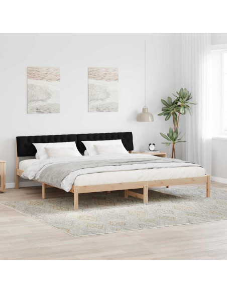 Struttura del Letto con testiera Marrone e nero 200 x 200 cm