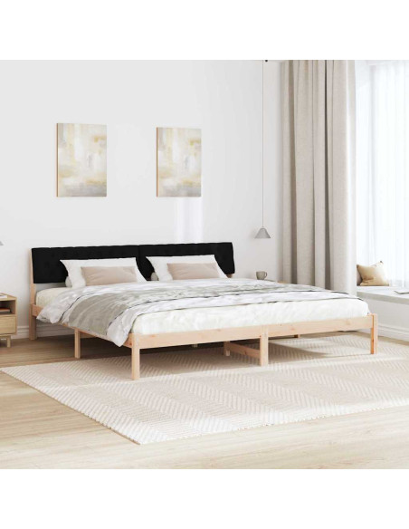 Struttura del Letto con testiera Marrone e nero 200 x 200 cm