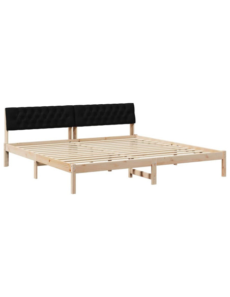 Struttura del Letto con testiera Marrone e nero 200 x 200 cm