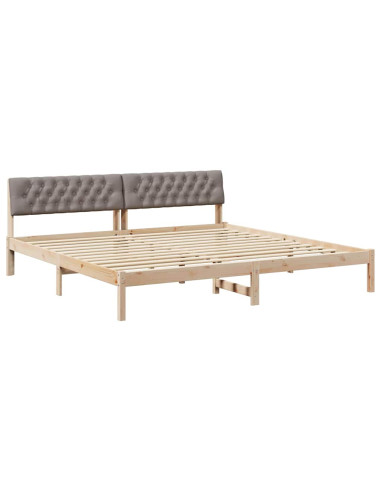 Struttura del Letto con testiera Marrone e taupe 200 x 200 cm