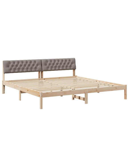 Struttura del Letto con testiera Marrone e taupe 200 x 200 cm