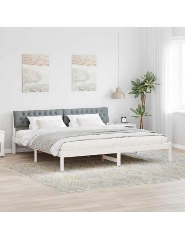 Struttura del Letto Bianco e grigio chiaro 200 x 200 cm