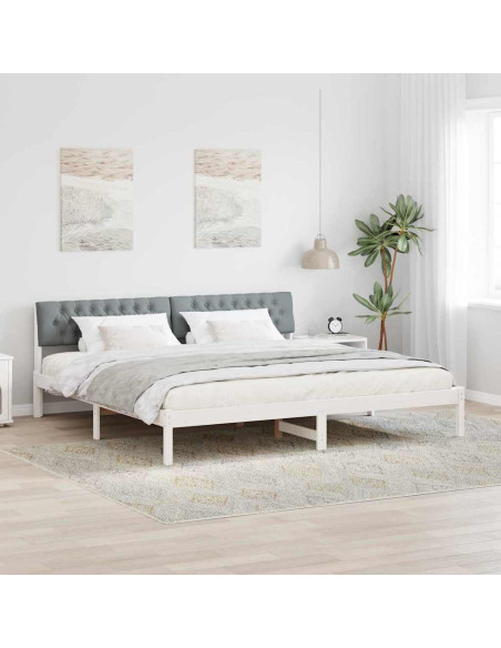 Struttura del Letto Bianco e grigio chiaro 200 x 200 cm