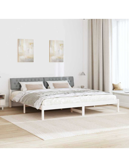 Struttura del Letto Bianco e grigio chiaro 200 x 200 cm