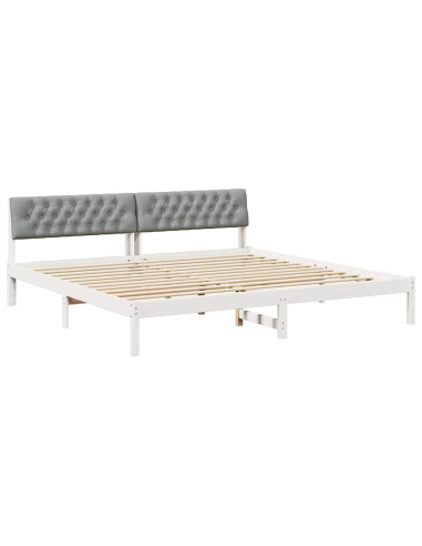 Struttura del Letto Bianco e grigio chiaro 200 x 200 cm