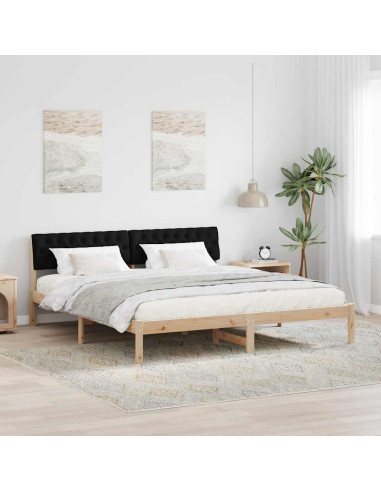 Struttura del Letto con testiera Marrone e nero 180 x 200 cm