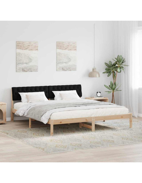 Struttura del Letto con testiera Marrone e nero 180 x 200 cm