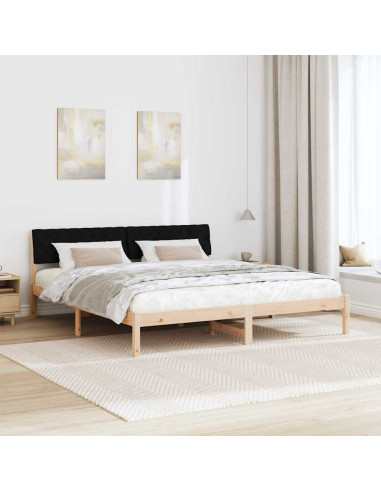 Struttura del Letto con testiera Marrone e nero 180 x 200 cm