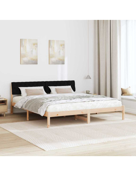 Struttura del Letto con testiera Marrone e nero 180 x 200 cm