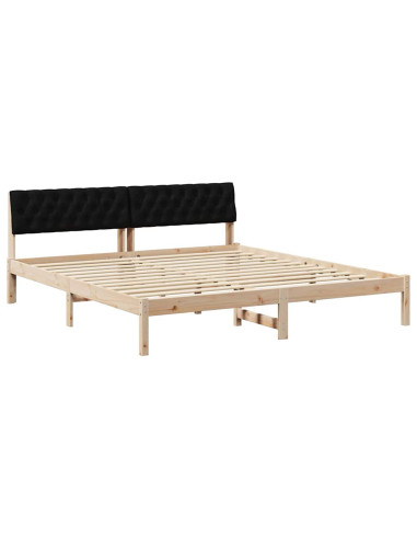 Struttura del Letto con testiera Marrone e nero 180 x 200 cm