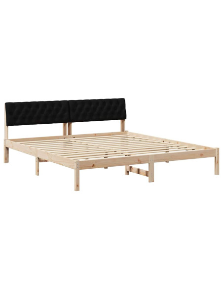 Struttura del Letto con testiera Marrone e nero 180 x 200 cm