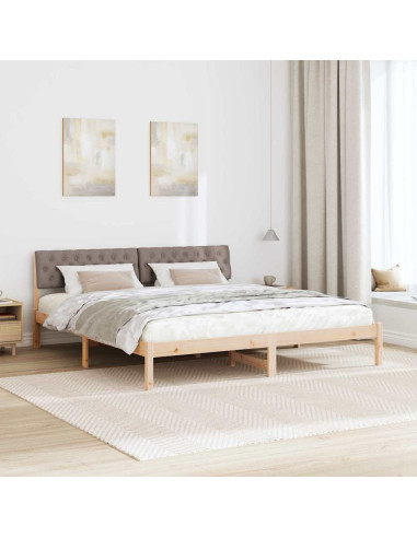 Struttura del Letto con testiera Marrone e taupe 180 x 200 cm