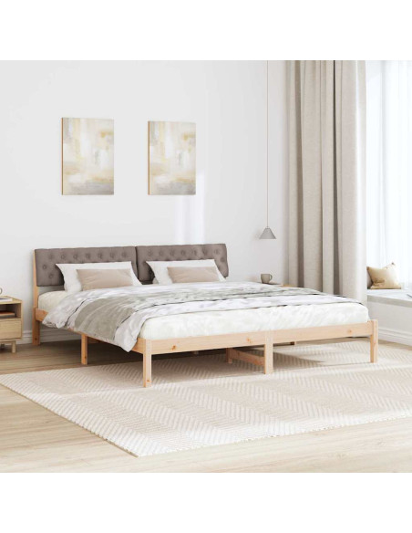 Struttura del Letto con testiera Marrone e taupe 180 x 200 cm