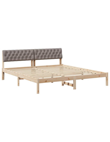 Struttura del Letto con testiera Marrone e taupe 180 x 200 cm