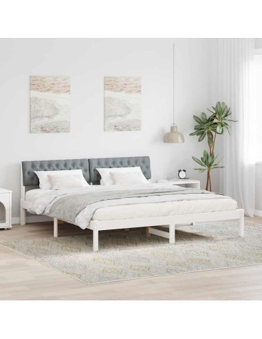 Struttura del Letto Bianco e grigio chiaro 180 x 200 cm