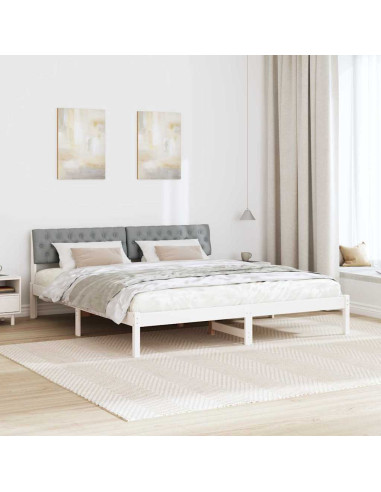 Struttura del Letto Bianco e grigio chiaro 180 x 200 cm