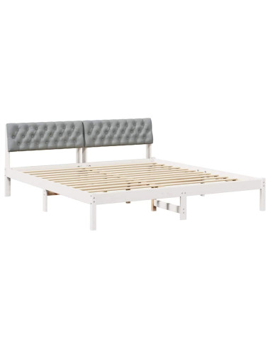 Struttura del Letto Bianco e grigio chiaro 180 x 200 cm