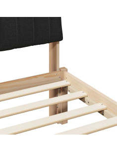 Struttura del Letto con testiera Marrone e nero 200 x 200 cm 2